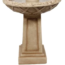 Sunnydaze Decor Sunnydaze 28"H Electric Polyresin 2-Tier Beveled Flower Outdoor Bird Bath Water Fountain -Sunnydaze Decor GUEST bfc5a07d dc01 467e a0ed a75875c7c8b4
