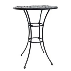 Sunnydaze Decor Sunnydaze Elegant Round Wrought Iron Bar Table -30" Diameter X 39.5" H - Black -Sunnydaze Decor GUEST bfc736b7 b9f9 4e02 91d5 ad12f5f9c78a