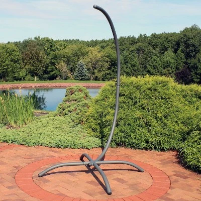 Sunnydaze Decor Sunnydaze Durable Steel Egg Chair Stand With Curved Leg Base, Hardware, And Powder-Coated Finish - 78" H - Gray 3 Sunnydaze Decor Sunnydaze Durable Steel Egg Chair Stand With Curved Leg Base, Hardware, And Powder-Coated Finish - 78" H - Gray