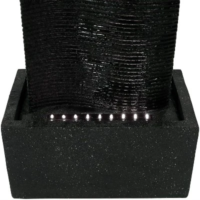 Sunnydaze Decor Sunnydaze 31"H Electric Polyresin Rippling Tower Column Outdoor Water Fountain With Lights 5 Sunnydaze Decor Sunnydaze 31"H Electric Polyresin Rippling Tower Column Outdoor Water Fountain With Lights - Image 3