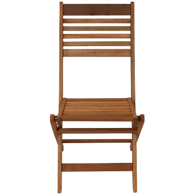 Sunnydaze Decor Sunnydaze Outdoor Meranti Wood With Teak Oil Finish Wooden Folding Patio Bistro Chairs Set - Brown - 2pk 11 Sunnydaze Decor Sunnydaze Outdoor Meranti Wood With Teak Oil Finish Wooden Folding Patio Bistro Chairs Set - Brown - 2pk - Image 9