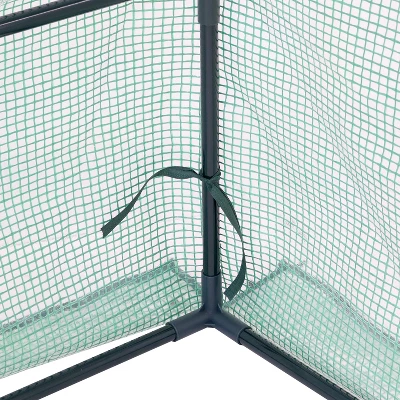 Sunnydaze Decor Sunnydaze Outdoor Portable Slanted Top Plant Shelter Mini Cloche Greenhouse With Zipper Doors - 36" - Green 6 Sunnydaze Decor Sunnydaze Outdoor Portable Slanted Top Plant Shelter Mini Cloche Greenhouse With Zipper Doors - 36" - Green - Image 4
