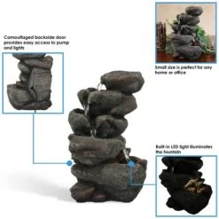 Sunnydaze Decor Sunnydaze Indoor Office Entryway Tabletop Serene Rocky Falls Water Fountain Feature With LED Light - 10" 18 Sunnydaze Decor Sunnydaze Indoor Office Entryway Tabletop Serene Rocky Falls Water Fountain Feature With LED Light - 10" -Sunnydaze Decor GUEST c153450b 22ef 45f2 9e48 2f333078a222