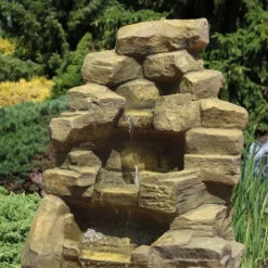 Sunnydaze Decor Sunnydaze 37"H Electric Fiberglass Stone Falls Waterfall Outdoor Water Fountain -Sunnydaze Decor GUEST c1a30f02 90ea 4c10 b67b 796ae198bb7c
