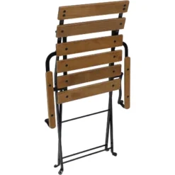 Sunnydaze Decor Sunnydaze Indoor/Outdoor Patio Or Dining Basic Chestnut Wooden Folding Bistro Arm Chair - Brown -Sunnydaze Decor GUEST c2b77d25 d502 4672 9511 31c53ce72613
