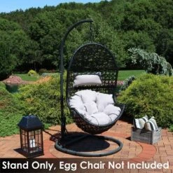 Sunnydaze Decor Sunnydaze Durable Indoor/Outdoor Powder-Coated Steel Egg Chair Stand With Extra-Wide Round Base - 76" H - Black 12 Sunnydaze Decor Sunnydaze Durable Indoor/Outdoor Powder-Coated Steel Egg Chair Stand With Extra-Wide Round Base - 76" H - Black -Sunnydaze Decor GUEST c3190e57 13e7 439b b00f 61cee7adedb0