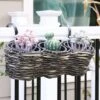 Sunnydaze Decor Sunnydaze Indoor/Outdoor Polyrattan Over-the-Rail Tri-Planter With 3 Round Black Plastic Liners