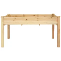 Sunnydaze Decor Sunnydaze Outdoor Wood Elevated Rectangular Standing Garden Planter Box For Flower, Herb And Vegetable Gardening - 24.5" W X 48.5" D X 27.5" H - Brown -Sunnydaze Decor GUEST c45c0b5f d1fa 4b54 9f78 f48afe3090eb