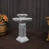 Sunnydaze Decor Sunnydaze 26"H Electric Resin 2-Tier Outdoor Square Bird Bath Water Fountain With LED Lights -Sunnydaze Decor GUEST c47f3eb2 bfa0 4615 bf67 7f6183079fd4
