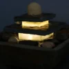 Sunnydaze Decor Sunnydaze Indoor Home Office Slate And Polished Stone Ball Tiered Tabletop Water Fountain With LED Light - 8" -Sunnydaze Decor GUEST c484086d 3bef 4400 a24c c7d5a55db6f7