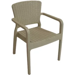 Sunnydaze Decor Sunnydaze Faux Wicker Rattan Design Plastic All-Weather Commercial-Grade Segonia Indoor/Outdoor Patio Dining Arm Chair -Sunnydaze Decor GUEST c55b54bc 32c2 43a3 a5df 14d98731900b