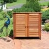 Sunnydaze Decor Sunnydaze Outdoor Meranti Wood Small Garden Storage Shed For The Patio Or Yard - 36" -Sunnydaze Decor GUEST c58dc799 d193 49e2 b486 c1004a5e9f65