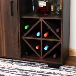 Sunnydaze Decor Sunnydaze Indoor Lavina Wine Cabinet With Glass And Bottle Storage Shelves - Coffee Brown -Sunnydaze Decor GUEST c6096098 3696 4ec2 bf94 13140809eb74