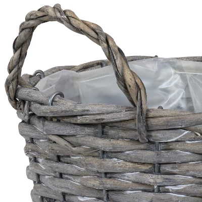 Sunnydaze Decor Sunnydaze Gray Willow Wicker Planter Baskets With Handles And Plastic Lining - Set Of 5 4 Sunnydaze Decor Sunnydaze Gray Willow Wicker Planter Baskets With Handles And Plastic Lining - Set Of 5 - Image 2