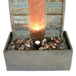 Sunnydaze Decor Sunnydaze 48"H Electric Natural Slate With Copper Accents Rippled Column Outdoor Water Fountain With LED Spotlight 11 Sunnydaze Decor Sunnydaze 48"H Electric Natural Slate With Copper Accents Rippled Column Outdoor Water Fountain With LED Spotlight -Sunnydaze Decor GUEST c6aadbab d36e 4a8b b65a 0781679e2637