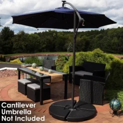 Sunnydaze Decor Sunnydaze Outdoor Heavy-Duty Fillable Cantilever Offset Patio Umbrella Base Weight Plates - Black - 4pc -Sunnydaze Decor GUEST c8878186 964e 45ad 94fd 6d4997bab032