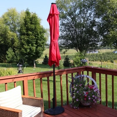 Sunnydaze Decor Sunnydaze Solar Outdoor Half Patio Umbrella With LED Lights And Crank - 9' 11 Sunnydaze Decor Sunnydaze Solar Outdoor Half Patio Umbrella With LED Lights And Crank - 9' - Image 9