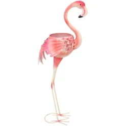 Sunnydaze Decor Sunnydaze Metal Pink Flamingo Outdoor Garden Statue With Flowerpot - 36" -Sunnydaze Decor GUEST cab5f4a2 391d 44d3 bbd9 78ffd750956c