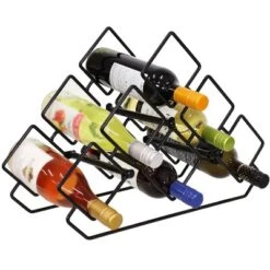 Sunnydaze Decor Sunnydaze Modern 6-Bottle Triangular Wine Rack - Indoor Steel Wire Tabletop Accent - Black 11 Sunnydaze Decor Sunnydaze Modern 6-Bottle Triangular Wine Rack - Indoor Steel Wire Tabletop Accent - Black -Sunnydaze Decor GUEST cada78f1 a714 4324 a315 aad45e094cdf