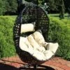 Sunnydaze Decor Sunnydaze Outdoor Resin Wicker Patio Lauren Hanging Basket Egg Chair Swing With Cushions And Headrest - Beige - 2pc -Sunnydaze Decor GUEST cb0331e2 af61 4f96 a5d0 b7048a0f4556