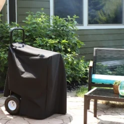 Sunnydaze Decor Sunnydaze Outdoor Firewood Log Rack Cart Carrier With Heavy-Duty Weather-Resistant Polyester Cover - Black -Sunnydaze Decor GUEST cb256b6d 700b 4dac b013 b11e4d59a739