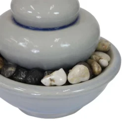 Sunnydaze Decor Sunnydaze Indoor Home Decorative Glazed Ceramic Smooth Cascade Tabletop Water Fountain - 7" - Light Gray -Sunnydaze Decor GUEST cb9f0736 9749 449b 9b67 2d5f6bdde1f0
