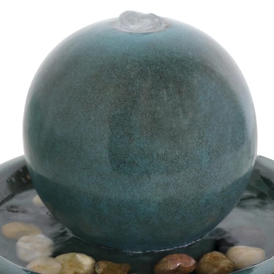 Sunnydaze Decor Sunnydaze Indoor Home Decorative Smooth Glazed Ceramic Orb Tabletop Water Fountain Feature - 7" - Green 4 Sunnydaze Decor Sunnydaze Indoor Home Decorative Smooth Glazed Ceramic Orb Tabletop Water Fountain Feature - 7" - Green - Image 2