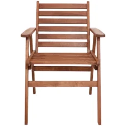 Sunnydaze Decor Sunnydaze Outdoor Meranti Wood With Teak Oil Finish Modern Rustic Patio Dining Arm Chair - Brown - 2pk -Sunnydaze Decor GUEST cc7317ea baca 4d0a b98f fb939af3ff5c