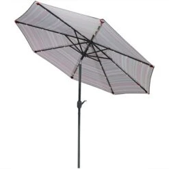 Sunnydaze Decor Sunnydaze Outdoor Aluminum Patio Umbrella With Solar LED Lights, Tilt, And Crank - 9' -Sunnydaze Decor GUEST cc84df91 e844 49f2 b507 4646c7acb051