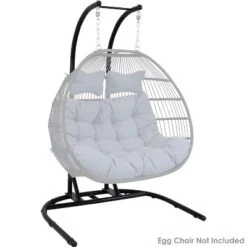 Sunnydaze Decor Sunnydaze Indoor/Outdoor Deluxe Powder-Coated Steel U-Shaped Hanging Egg Chair Loveseat Stand - 76" - Black 9 Sunnydaze Decor Sunnydaze Indoor/Outdoor Deluxe Powder-Coated Steel U-Shaped Hanging Egg Chair Loveseat Stand - 76" - Black -Sunnydaze Decor GUEST cdbd1bb6 e61f 4d26 9457 2aaf098c6721