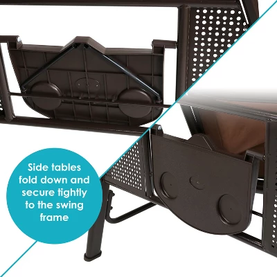 Sunnydaze Decor Sunnydaze Outdoor 3-Person Aluminum Patio Swing With Adjustable Canopy, Cushions And Pillow 8 Sunnydaze Decor Sunnydaze Outdoor 3-Person Aluminum Patio Swing With Adjustable Canopy, Cushions And Pillow - Image 6