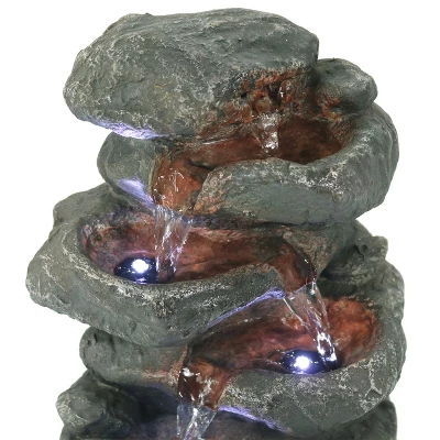 Sunnydaze Decor Sunnydaze Indoor Home Decorative Relaxing Stacked Rocks Tabletop Water Fountain With LED Lights - 10" 5 Sunnydaze Decor Sunnydaze Indoor Home Decorative Relaxing Stacked Rocks Tabletop Water Fountain With LED Lights - 10" - Image 3