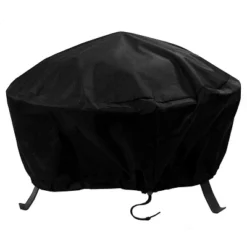 Sunnydaze Decor Sunnydaze Outdoor Heavy-Duty Weather-Resistant Vinyl PVC Round Fire Pit Cover With Drawstring Closure - Black -Sunnydaze Decor GUEST d1e38792 f448 4c35 9479 6298b3b22295