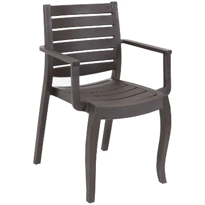 Sunnydaze Decor Sunnydaze Polypropylene Stackable Illias Outdoor Patio Arm Chair 6 Sunnydaze Decor Sunnydaze Polypropylene Stackable Illias Outdoor Patio Arm Chair - Image 4