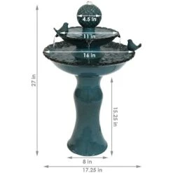 Sunnydaze Decor Sunnydaze 27"H Electric Green Ceramic 2-Tier Resting Birds Outdoor Water Fountain 19 Sunnydaze Decor Sunnydaze 27"H Electric Green Ceramic 2-Tier Resting Birds Outdoor Water Fountain -Sunnydaze Decor GUEST d297bb80 34bf 4841 9a31 b542fc455d4f