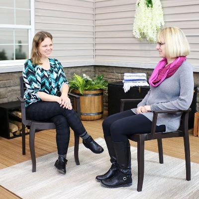 Sunnydaze Decor Sunnydaze Polypropylene Stackable Illias Outdoor Patio Arm Chair 7 Sunnydaze Decor Sunnydaze Polypropylene Stackable Illias Outdoor Patio Arm Chair - Image 5