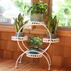 Sunnydaze Decor Sunnydaze Indoor/Outdoor Steel 4-Tiered Ferris Wheel Potted Flower Plant Stand Display - 28" - White 10 Sunnydaze Decor Sunnydaze Indoor/Outdoor Steel 4-Tiered Ferris Wheel Potted Flower Plant Stand Display - 28" - White -Sunnydaze Decor GUEST d39ae0e7 cc78 4081 852d 1134d1af755f