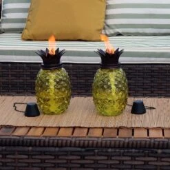 Sunnydaze Decor Sunnydaze Outdoor Adjustable Height 3-in-1 Glass Tropical Pineapple Torches With Connected Snuffs And Metal Poles - 2pk 17 Sunnydaze Decor Sunnydaze Outdoor Adjustable Height 3-in-1 Glass Tropical Pineapple Torches With Connected Snuffs And Metal Poles - 2pk -Sunnydaze Decor GUEST d3f40df8 a0b6 4541 90ff ba8fcdf78d10