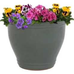 Sunnydaze Decor Sunnydaze Studio Outdoor/Indoor UV- And Frost-Resistant Ceramic Flower Pot Planter With Drainage Holes -Sunnydaze Decor GUEST d40954f8 002f 4e72 a45b bc334f32b594