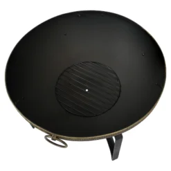Sunnydaze Decor Sunnydaze Outdoor Camping Or Backyard Steel Contemporary Fire Pit Bowl With Handles And Spark Screen - 26" - Black -Sunnydaze Decor GUEST d431524e c6d8 433a 94d4 c03ba3219b3a
