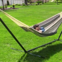 Sunnydaze Decor Sunnydaze Mayan Family Hammock Hand-Woven XXL Thick Cord With Stand - 400 Lb Weight Capacity/15' Stand -Sunnydaze Decor GUEST d4bc1e4f 0458 4caf 8ffa c7d125fcc5f2