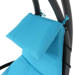 Sunnydaze Decor Sunnydaze Outdoor Hanging Chaise Floating Lounge Chair With Canopy Umbrella And Arc Stand -Sunnydaze Decor GUEST d6c87df4 ab8f 435c 9337 193ced7d88f1