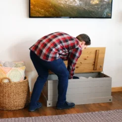 Sunnydaze Decor Sunnydaze Indoor Trunk With Handles - Solid Pine Construction - 39.5" W -Sunnydaze Decor GUEST d6e78814 ff65 4a63 b2d5 168ddd756a7c