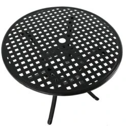 Sunnydaze Decor Sunnydaze Round Lattice Design Cast Aluminum Outdoor Patio Table With Umbrella Hole, Black 11 Sunnydaze Decor Sunnydaze Round Lattice Design Cast Aluminum Outdoor Patio Table With Umbrella Hole, Black -Sunnydaze Decor GUEST d6f758fb 18a5 4131 b4e5 5e5a0ef0bee9