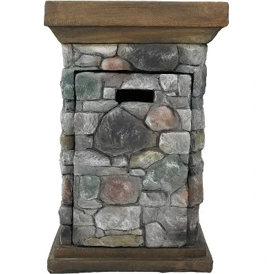 Sunnydaze Decor Sunnydaze Outdoor Cast Rock Design Propane Gas Fire Pit Column For Outside Patio & Deck With Lava Rocks, Waterproof Cover And Steel Burner - 30" 9 Sunnydaze Decor Sunnydaze Outdoor Cast Rock Design Propane Gas Fire Pit Column For Outside Patio & Deck With Lava Rocks, Waterproof Cover And Steel Burner - 30" - Image 8