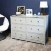 Sunnydaze Decor Sunnydaze MDF Indoor Beadboard Double Dresser With 6 Drawers - 31.5" H - Gray -Sunnydaze Decor GUEST d8588296 9120 48d4 96d6 28f669461d87