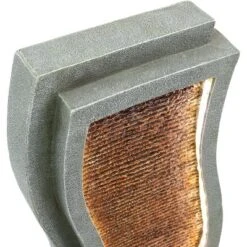 Sunnydaze Decor Sunnydaze 31"H Electric Resin Contemporary Curves Outdoor Water Fountain With LED Lights -Sunnydaze Decor GUEST d8d1a7d2 7efb 41ec a41b c817fa6621ed