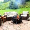Sunnydaze Decor Sunndyaze Outdoor Steel Fire Pit Nordic Inspired, 34-Inch -Sunnydaze Decor GUEST d8fe3e01 09f8 4778 ba2a 309b35250b1a
