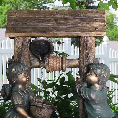 Sunnydaze Decor Sunnydaze 39"H Polyresin And Fiberglass Children At The Well Outdoor Water Fountain With LED Light 6 Sunnydaze Decor Sunnydaze 39"H Polyresin And Fiberglass Children At The Well Outdoor Water Fountain With LED Light - Image 4