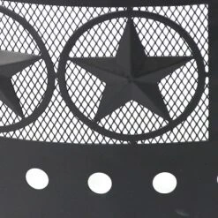 Sunnydaze Decor Sunnydaze Outdoor Heavy-Duty Steel Portable Large Round Four Star Cut Out Fire Pit Ring - 36" - Black -Sunnydaze Decor GUEST da74535a 29a8 49da b634 2d40727609cd